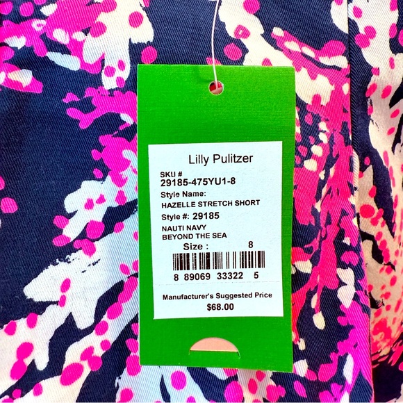 Lilly Pulitzer Pink and Navy Beyond The Sea Hazelelle Shorts 🪸 Geo - Picture 7 of 8
